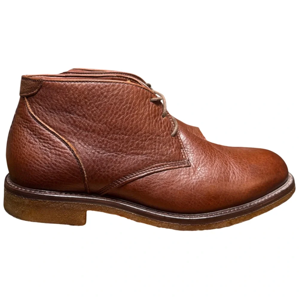 JOHNSTON & MURPHY Copeland Men 8M Brown Mahogany Tumbled Leather Chukka Boots